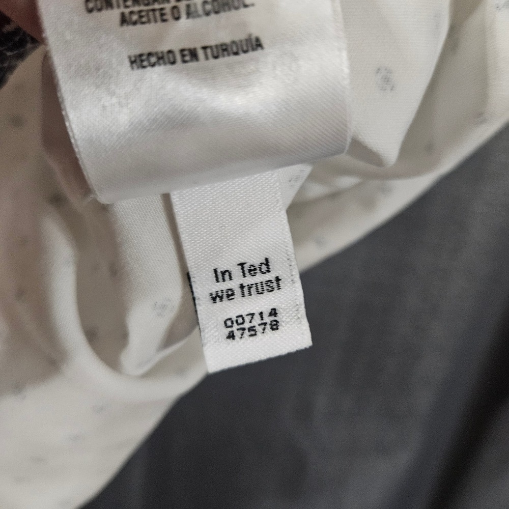 Ted Baker London Short Sleeve Geometric Button Down Shirt White Mens Size 3 - Picture 6 of 7